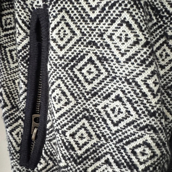 LUCKY BRAND Black Cream Zip Up Jacket S - Picture 6 of 8